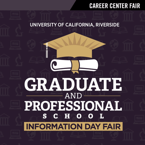An announcement for the  Graduate and Professional School Information Day Fair