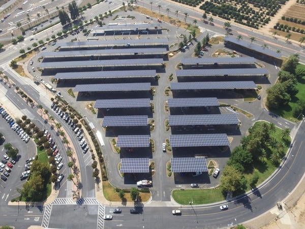 The University of California has 9,600 solar panels installed in two parking lots on campus that generated nearly 7 million kilowatt-hours of energy in a 13-month period. 