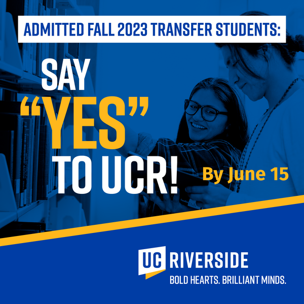 Fall 2023 transfer students, submit your SIR by June 15