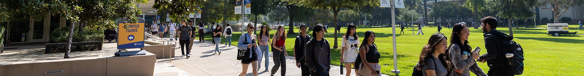 UCR students walking on campus