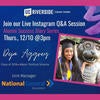 A graphic promoting a Career Center Instagram Live event featuring UCR alumna Deja Aggrey. 