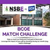 A graphic promoting the National Society of Black Engineers BCOE Match Challenge. 