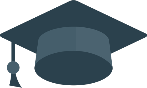 A graphic of a graduation cap.
