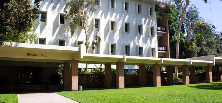 The front of Sproul Hall, home of the Graduate School of Education (GSOE)