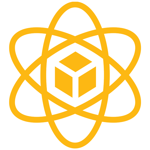 An infographic of a cube surrounded by intersecting, elliptical circles.