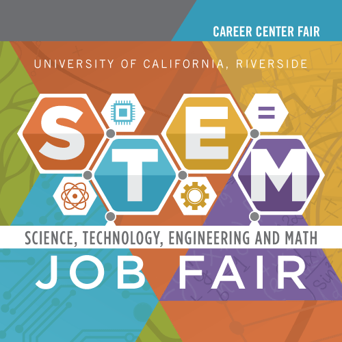 A graphic advertising the Science, Technology, Engineering & Math Job Fair (STEM)
