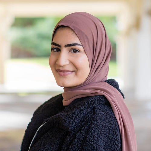 Student Samia Alkam, Class of '21 (Education, Society, and Human Development; and Political Science)