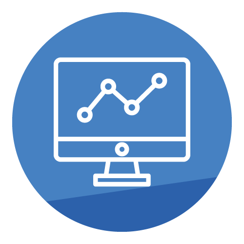 Computer monitor with a graph on the screen