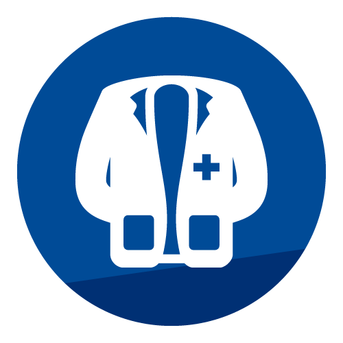 Doctor's coat with a medical plus sign on the front